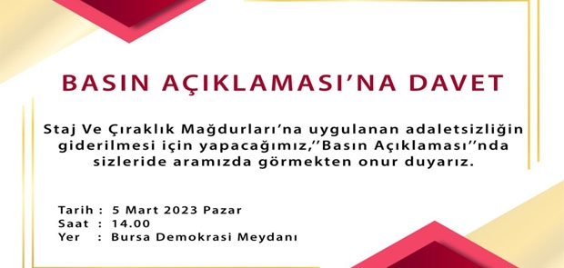 STAJ ve ÇIRAK MAĞDURLARI YİNE MEYDANLARA İNİYOR